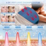 Multifunction Red Light Therapy for Face and Body, 850nm Near-Infrared Light Therapy Tool Skin Care Equipment at Home, Red Light Therapy Lamp with Leather Material, Waterproof, Blue