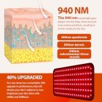 RAIPATH Red Light Therapy for Face Body Use, 3 in 1 Chip 940nm Red Infrared Light Therapy Lamp for Full Body, Extra Large High Power Panel, Adjustable Stand & Timer for Home Office Relaxation