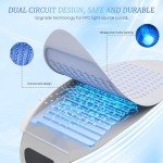 Multifunction Red Light Therapy for Face and Body, 850nm Near-Infrared Light Therapy Tool Skin Care Equipment at Home, Red Light Therapy Lamp with Leather Material, Waterproof, Blue