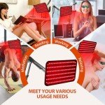 RAIPATH Red Light Therapy for Face Body Use, 3 in 1 Chip 940nm Red Infrared Light Therapy Lamp for Full Body, Extra Large High Power Panel, Adjustable Stand & Timer for Home Office Relaxation