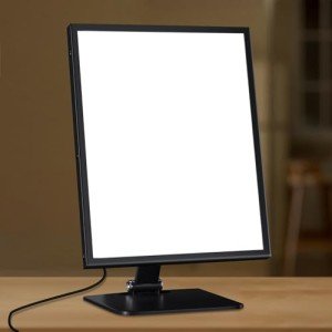 Light Therapy Lamp, UV-Free Happy Lamp 10000 Lux Desk Sun Lamp with Timing Mode & 6 Brightness & 3 Colors for Bedroom/Reading/Studying