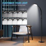 FBBJFF Happy Light Therapy lamp 11000 Lux, LED UV-Free Sunlight lamp,Full Spectrum Happy Therapy lamp with 10 Adjustable Brightness Levels, 2 in 1 Retractable Floor Sad Lamp (Black)