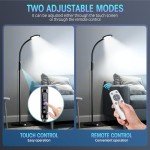 FBBJFF Happy Light Therapy lamp 11000 Lux, LED UV-Free Sunlight lamp,Full Spectrum Happy Therapy lamp with 10 Adjustable Brightness Levels, 2 in 1 Retractable Floor Sad Lamp (Black)