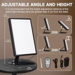 Light Therapy Lamp, UV-Free Happy Lamp 10000 Lux Desk Sun Lamp with Timing Mode & 6 Brightness & 3 Colors for Bedroom/Reading/Studying