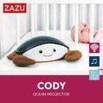 Zazu Cody The Crab Nightlight - LED Projector | Ocean Theme with Moving Fishes | Waves & Soothing Melodies | Battery-Operated Portable Baby Soother | 3 Steps Sleep Program | 5 Sounds | Cry Sensor