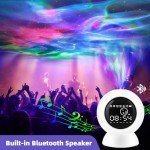 RTjoy LED Projection Alarm Clock, 3 in 1 Star Projector with LED Alarm Clock and Soothing White Noises, Remote Control Starry Sky Night Lights for Teen Kids Bedroom,School,Birthday,Holiday Gifts