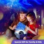 RTjoy LED Projection Alarm Clock, 3 in 1 Star Projector with LED Alarm Clock and Soothing White Noises, Remote Control Starry Sky Night Lights for Teen Kids Bedroom,School,Birthday,Holiday Gifts
