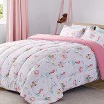 SLEEP ZONE Kids Twin Bedding Comforter Set - Super Cute & Soft Kids Bedding 5 Pieces Set with Comforter, Sheet, Pillowcase & Sham (Princess Castle)