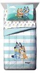 Jay Franco Bluey & Bingo 5 Piece Twin Size Bed Set - Includes Comforter & Sheet Set - Super Soft Kids Bedding Fade Resistant Microfiber (Official Bluey Product)