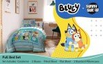 Sunny Side Up Bluey & Friends Full Comforter Set - 7 Piece Kids Bedding Includes Comforter, Sheets & Pillow Cover - Super Soft Microfiber Bed Set