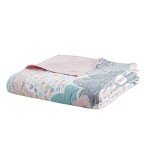Urban Habitat Kids Reversible Cotton Quilt Set - Vibrant Fun, Playful Print, All Season Children Bedding Coverlet Bedspread, Decorative Pillow, Bedroom Décor, Full/Queen, Cloud Pink 5 Piece