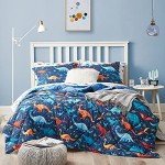 UMCHORD Kids Queen Bedding Comforter Set for Boys, 7 Pieces Soft Lightweight Dinosaur Bedding Queen Set with Sheets, Bed in a Bag, Durable Boys Queen Comforter Set