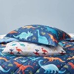 UMCHORD Kids Queen Bedding Comforter Set for Boys, 7 Pieces Soft Lightweight Dinosaur Bedding Queen Set with Sheets, Bed in a Bag, Durable Boys Queen Comforter Set