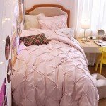 Bedsure Pink Twin Comforter Set for Girls - 5 Pieces Twin Bedding Sets, Pinch Pleat Pink Twin Bed in a Bag with Comforter, Sheets, Pillowcase & Sham