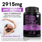 12-in-1 Melatonin Capsules - Melatonin 5mg Natural Sleep Aids for Adults - Magnesium Glycinate 500mg, Ashwagandha, L Theanine, Valerian Root, GABA, 5-HTP, Sleep Supplement for Adults, Pack of 4