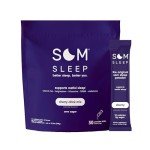 Som Sleep, Restful Calm Sleep Powder Drink Mix, Melatonin 3mg, Magnesium, Vitamin B6, L-Theanine, GABA – Vegan, Zero Sugar, Keto Friendly – Cherry, 30-Pack