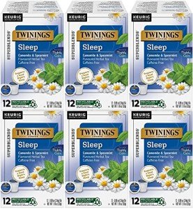 Twinings Sleep Nightly Calm Herbal Tea Single Serve K-Cup Pods for Keurig Brewers, 12 Count Box (Pack of 6)