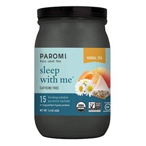 Paromi Sleep with Me Organic Herbal Tea, Signature Jar, 15 Count (Pack of 6)