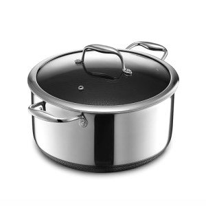 HexClad 8L Hybrid Nonstick Pot with Glass Lid