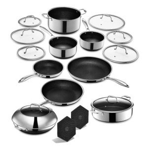 HexClad 16-Piece Stainless Steel Cookware Set