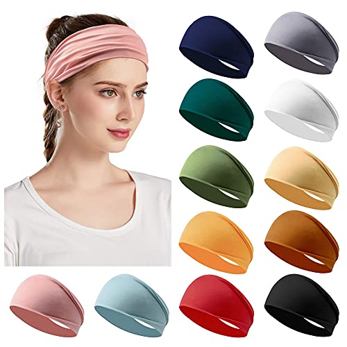 12 Non-Slip Elastic Headbands for Active Women