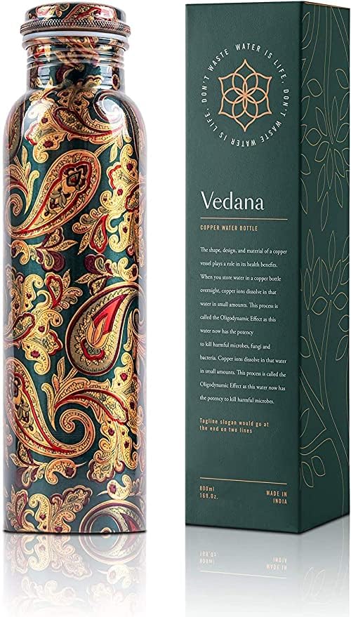 VEDANA Pure Copper Water Bottle - 1 Liter