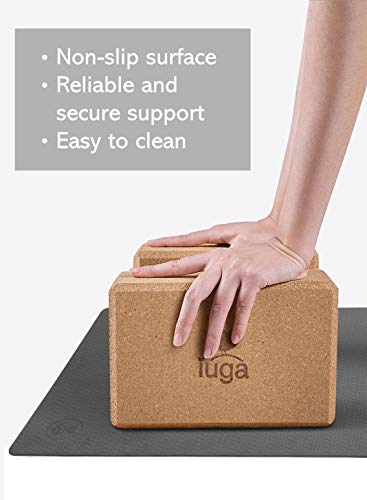 IUGA Cork Yoga Blocks for Support and Stability