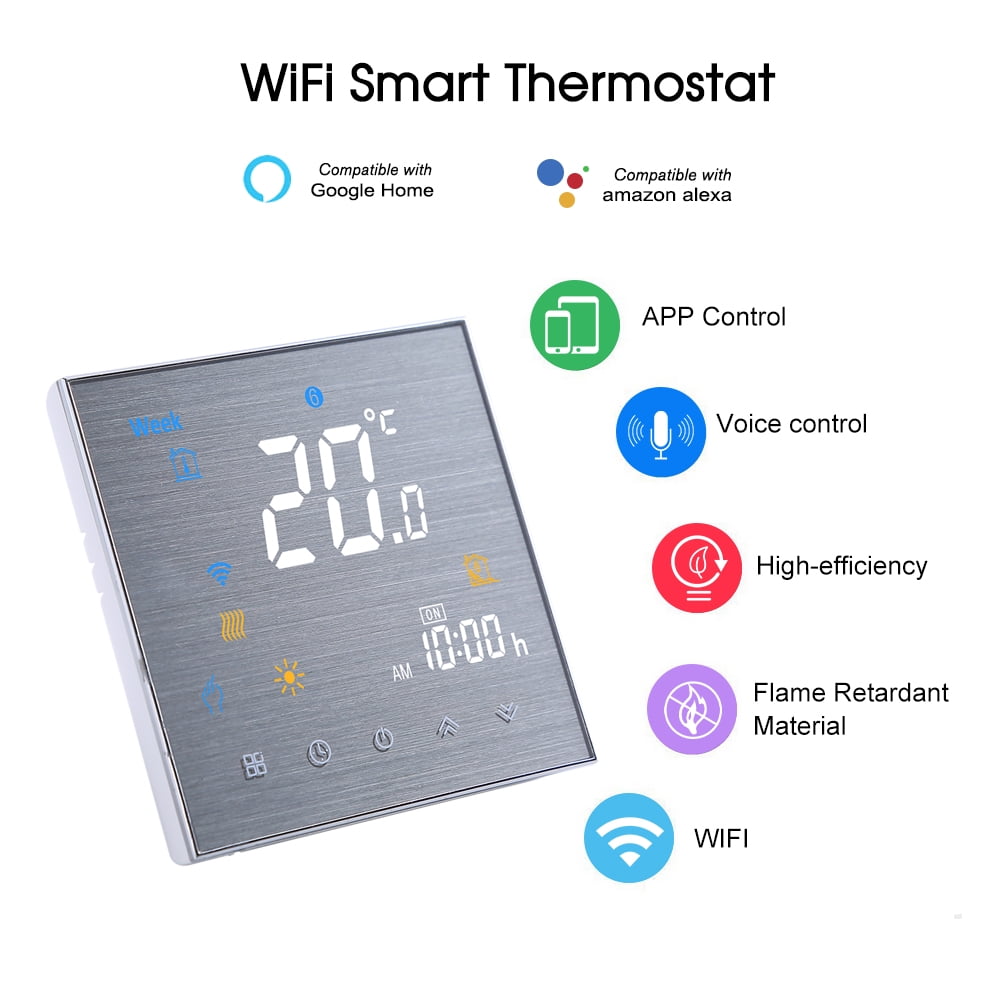 WiFi Smart Thermostat with Voice Control, Large LCD