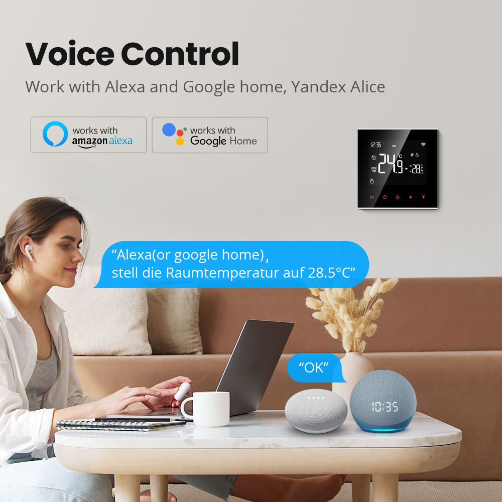 AVATTO Smart WiFi/ZigBee Thermostat for Alexa/Google Home