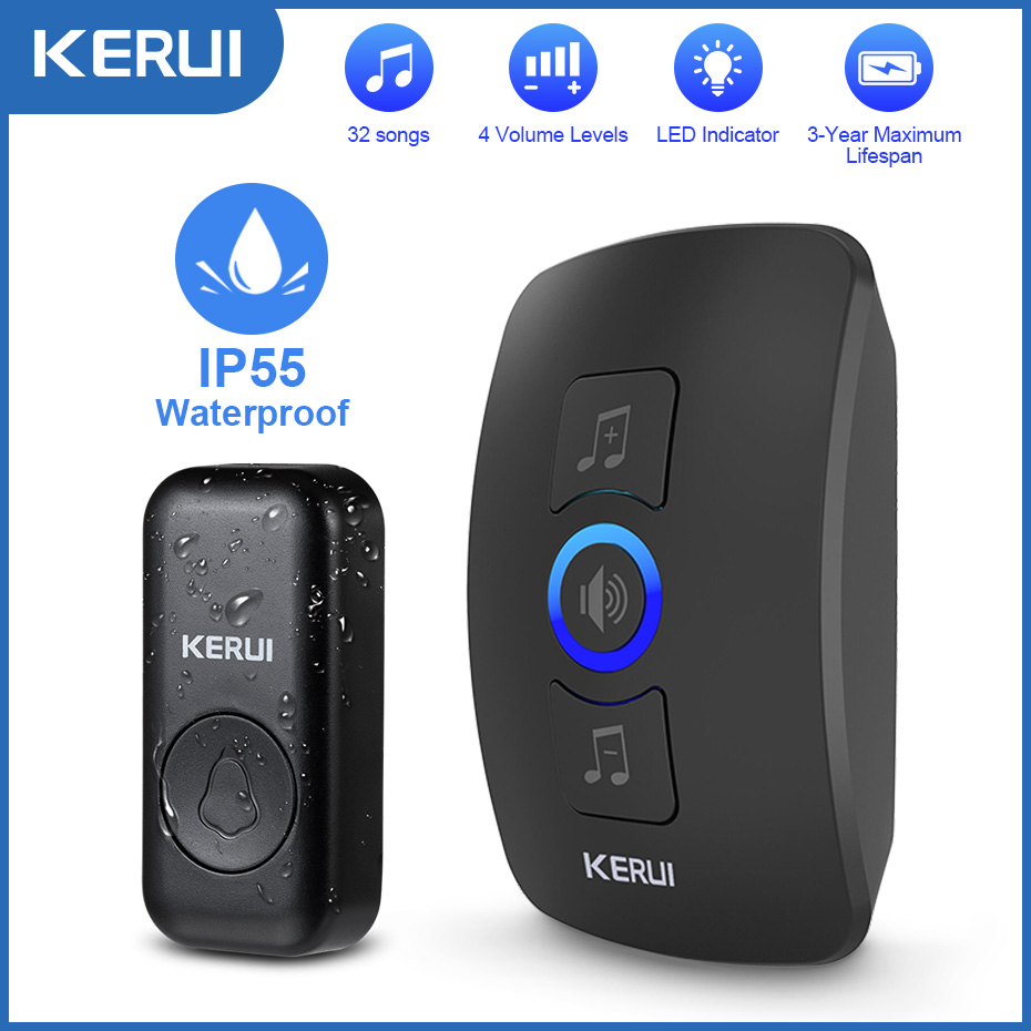 Wireless Waterproof Smart Doorbell with LED Flash