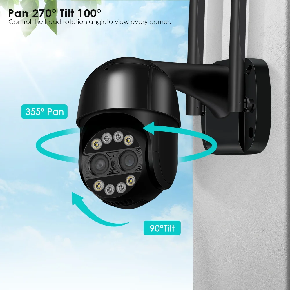 BESDER Dual-Lens PTZ IP Camera with Human Detection