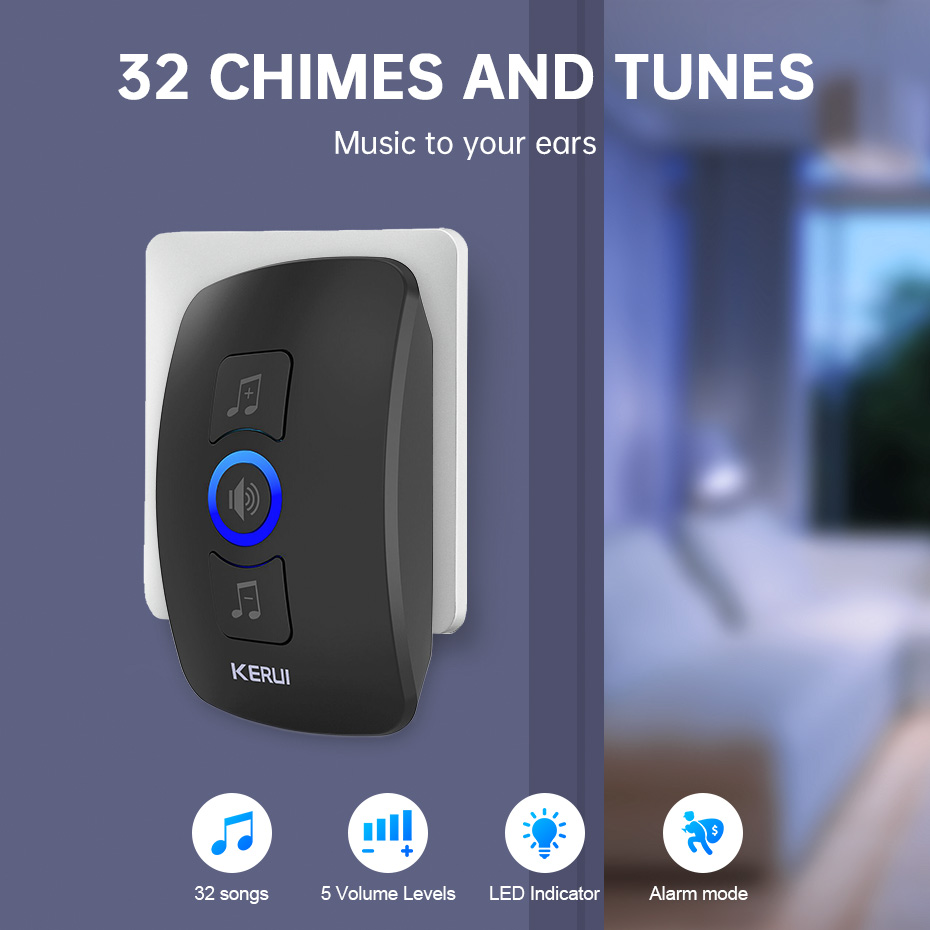 Wireless Waterproof Smart Doorbell with LED Flash