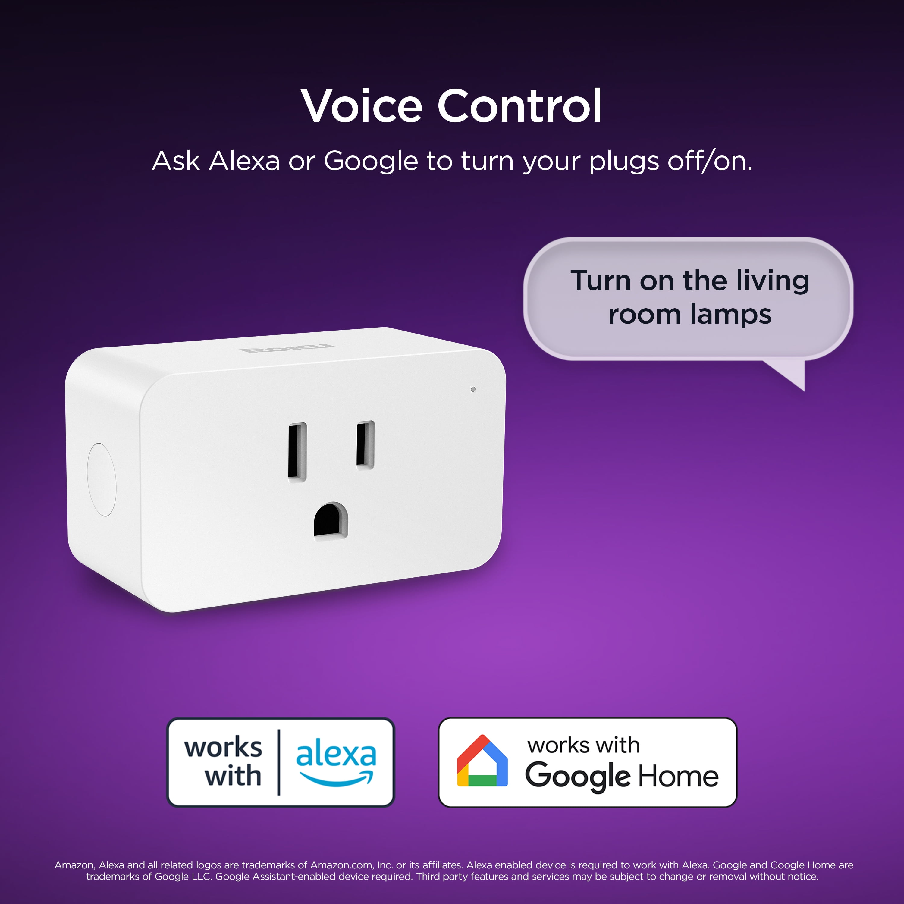 Roku Indoor Smart Plug with Scheduling & Voice Compatibility
