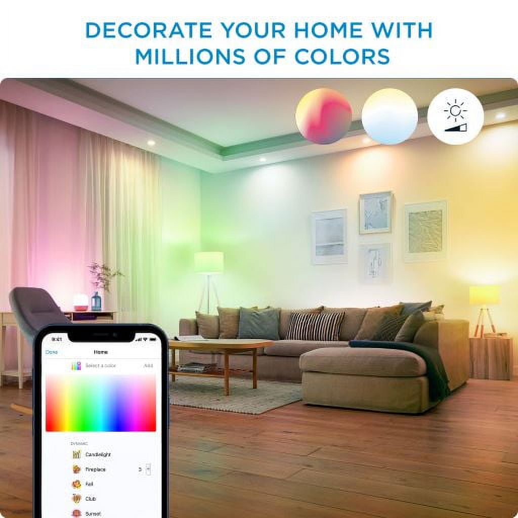 Smart Wi-Fi LED Light Bulb Set - 4 Pack