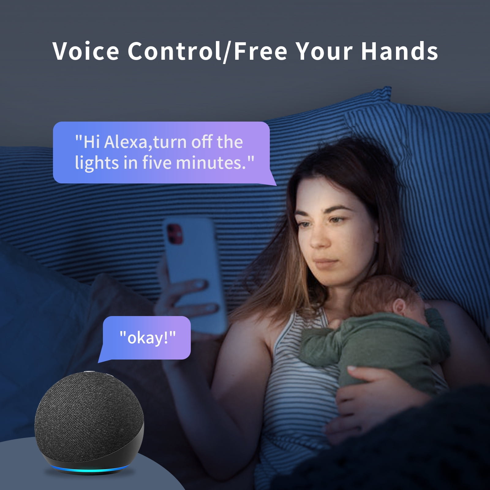 Dimmable RGB Smart Bulb Works with Alexa & Google Home