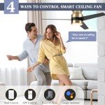 Smart 52" Low Profile Ceiling Fan with Light