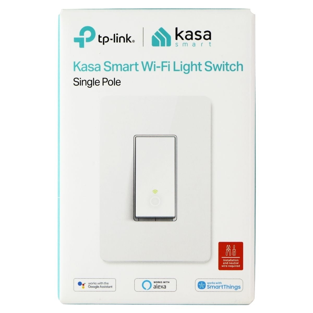 White Kasa Smart Light Switch for Single Pole