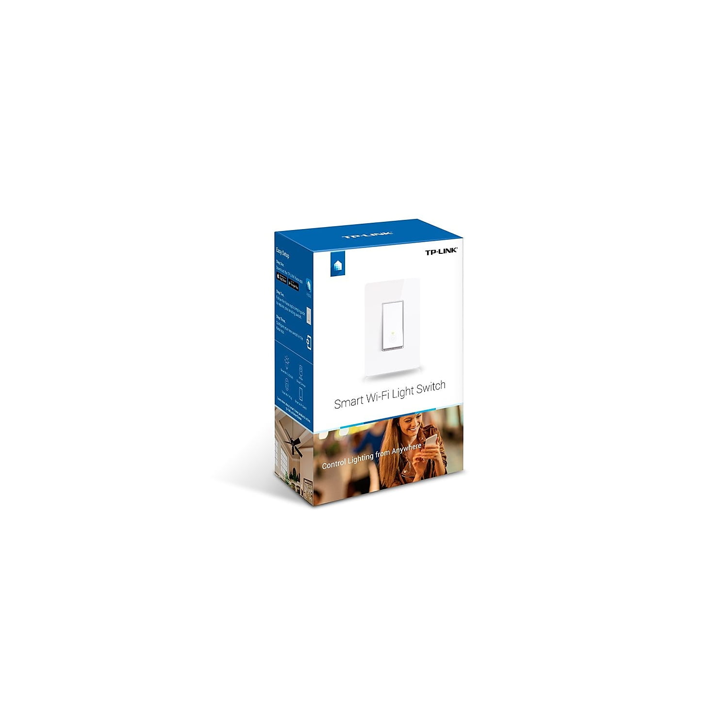 White Kasa Smart Light Switch for Single Pole