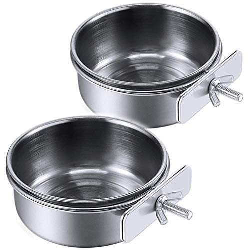 Stainless Steel Parrot Feeding Cups - Pack of 2