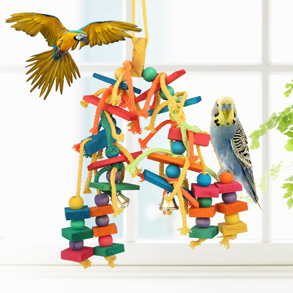 Wooden Chewing Toy for Parrots and Birds