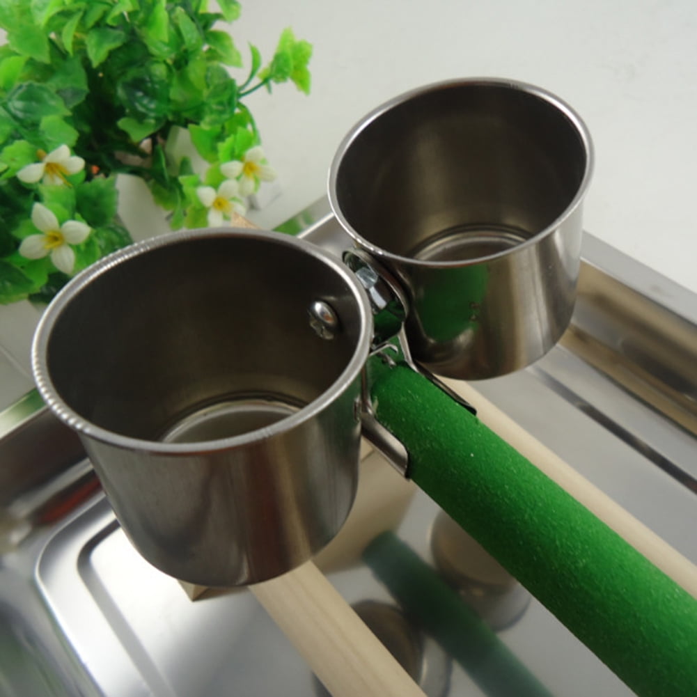 Besufy Metal Bird Parrot Feeder Food Water Feeding Bowl Pet Cage Clip Cup Dispenser,Bird Feeder