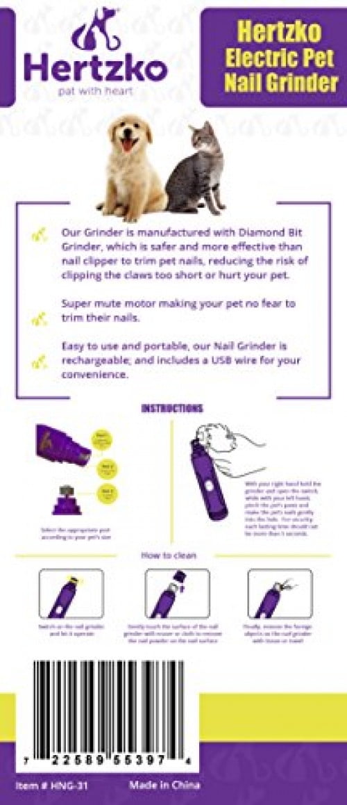 Hertzko Electric Pet Nail Grinder for all pets
