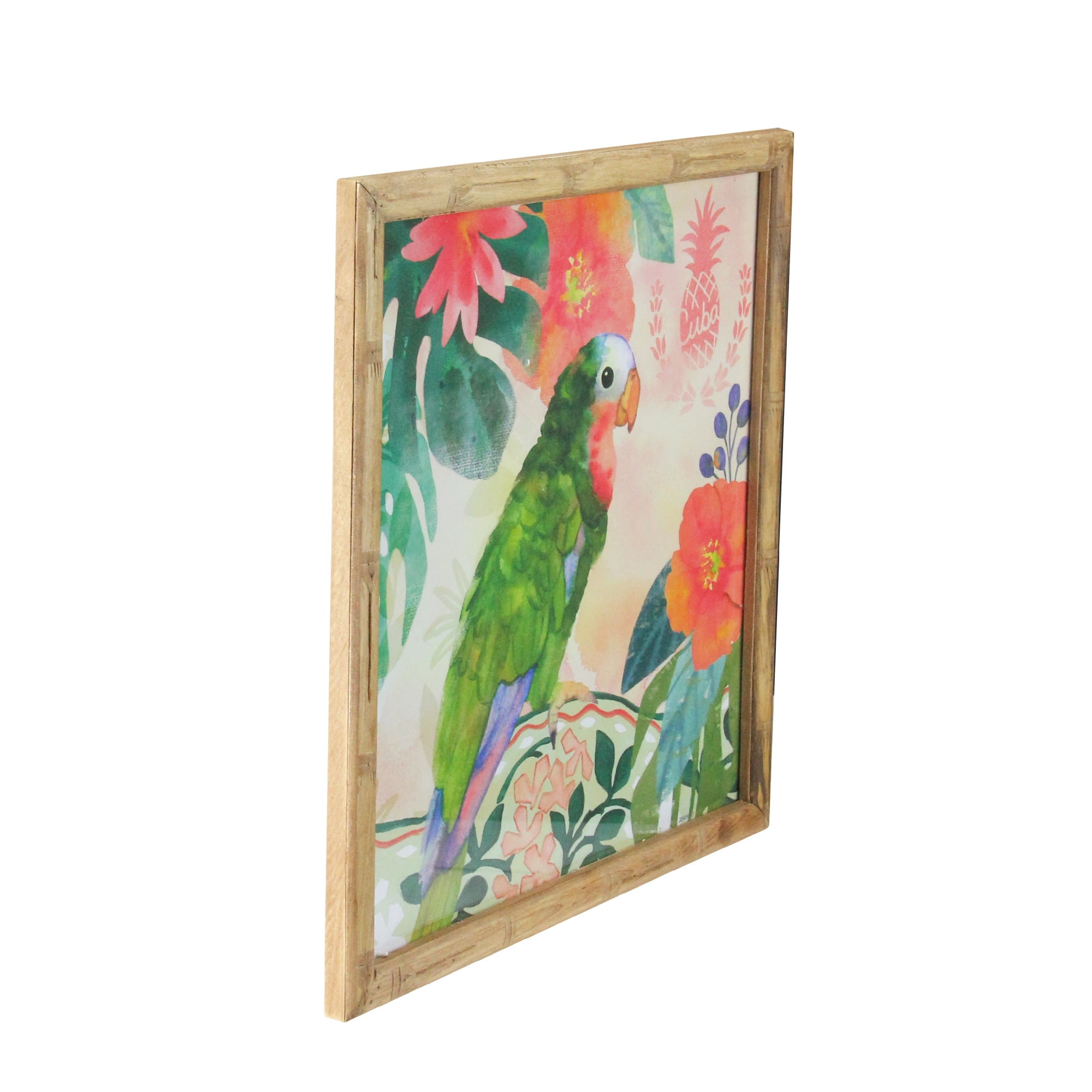 Green & Pink Parrot Wooden Wall Art - 14