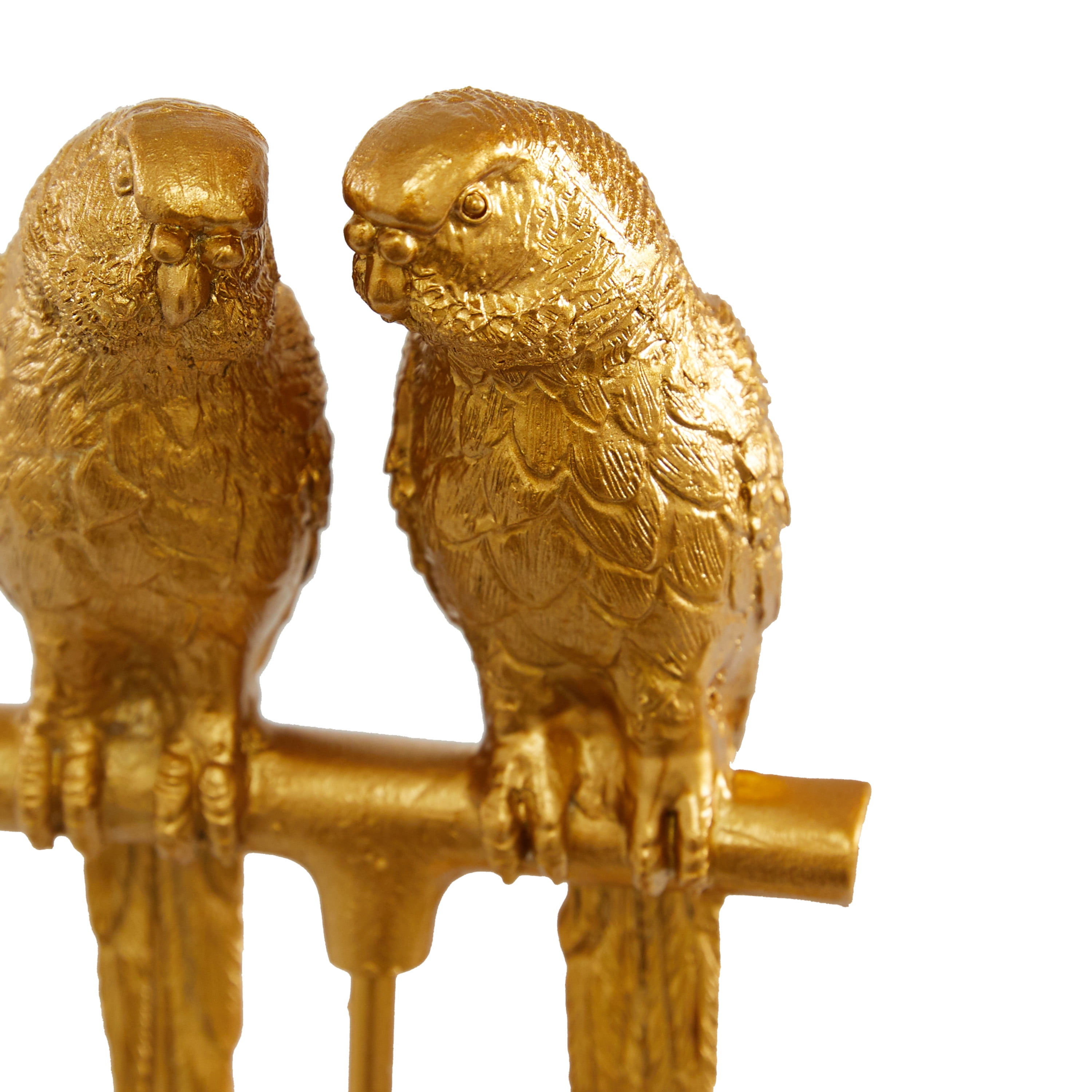 3" x 9" Gold Polystone Parrot Sculpture, by DecMode