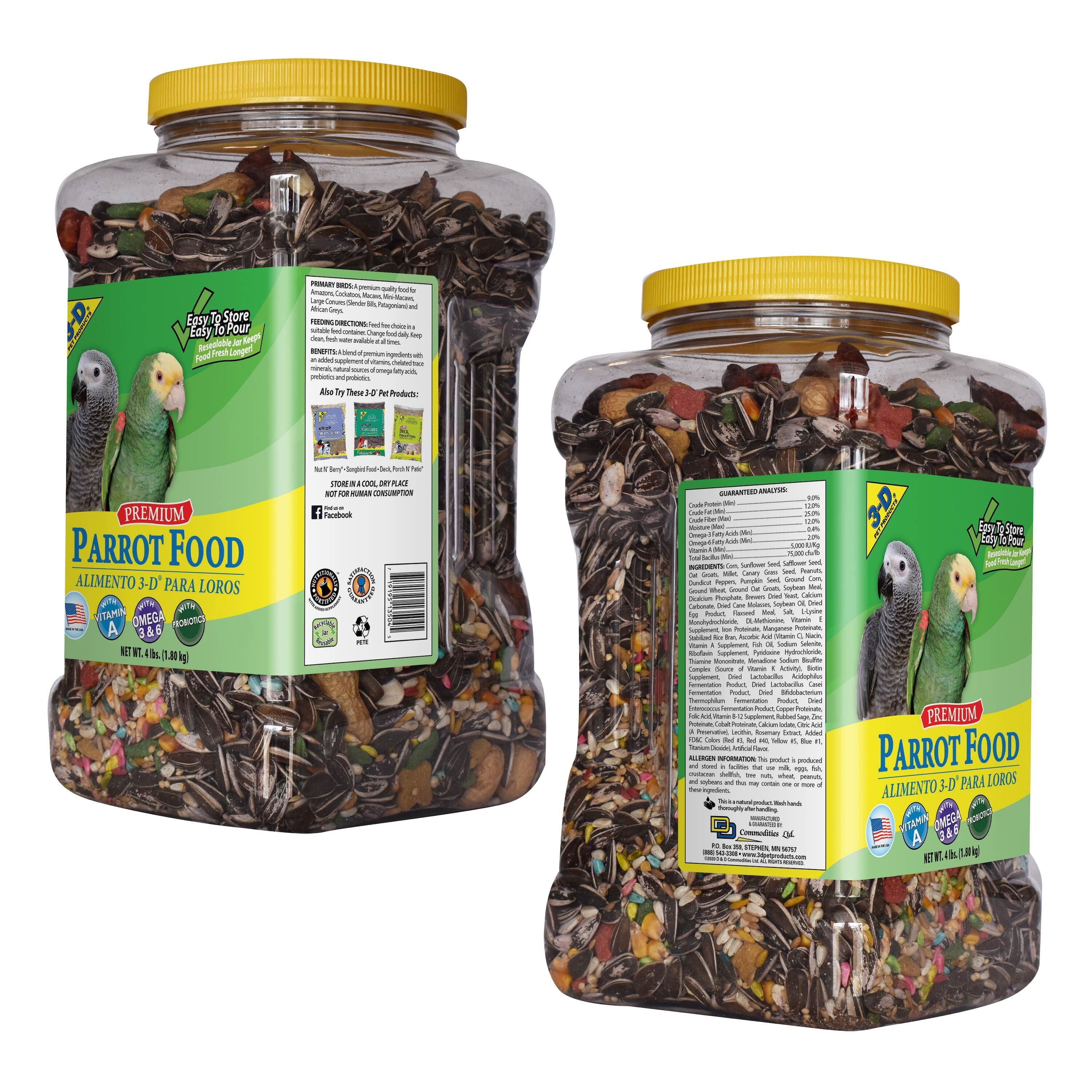 Premium Parrot Seed Mix, 4lb Jar