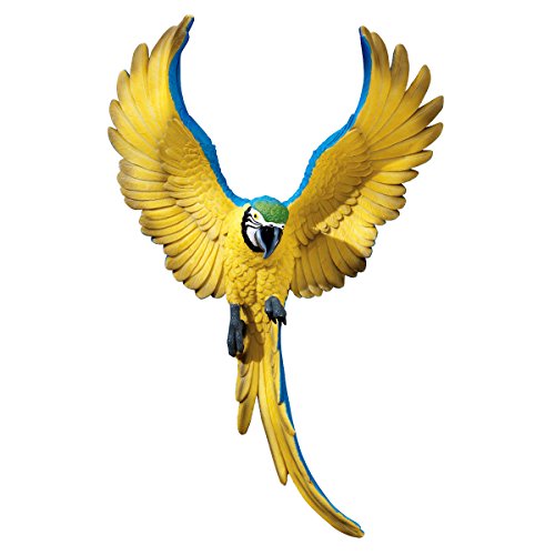 Colorful Flapping Macaw Wall Sculpture, 16 Inch