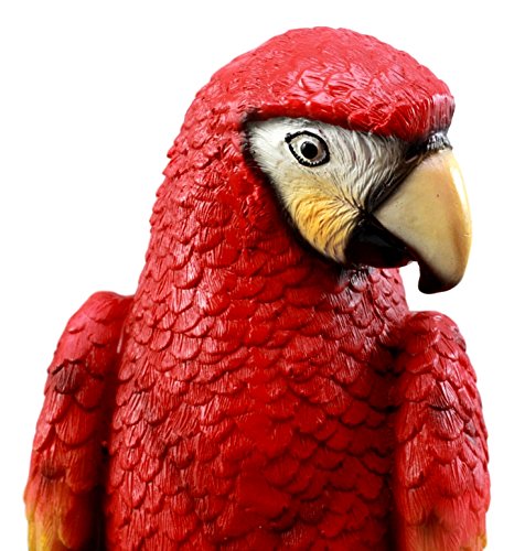 Scarlet Macaw Parrot Tree Figurine: Vibrant Decor