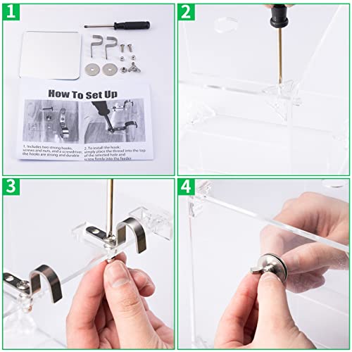 capuca Large Bird Bath Cage Hanging - 6.3 Inch Bird Bathtub Shower Box Bowl Cage Accessories for Big Bird Parakeets Parrot Budgie Conure African Grey for Most Indoor Cages