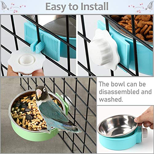 Stainless Steel Bird Feeding Cups with Stand (7)