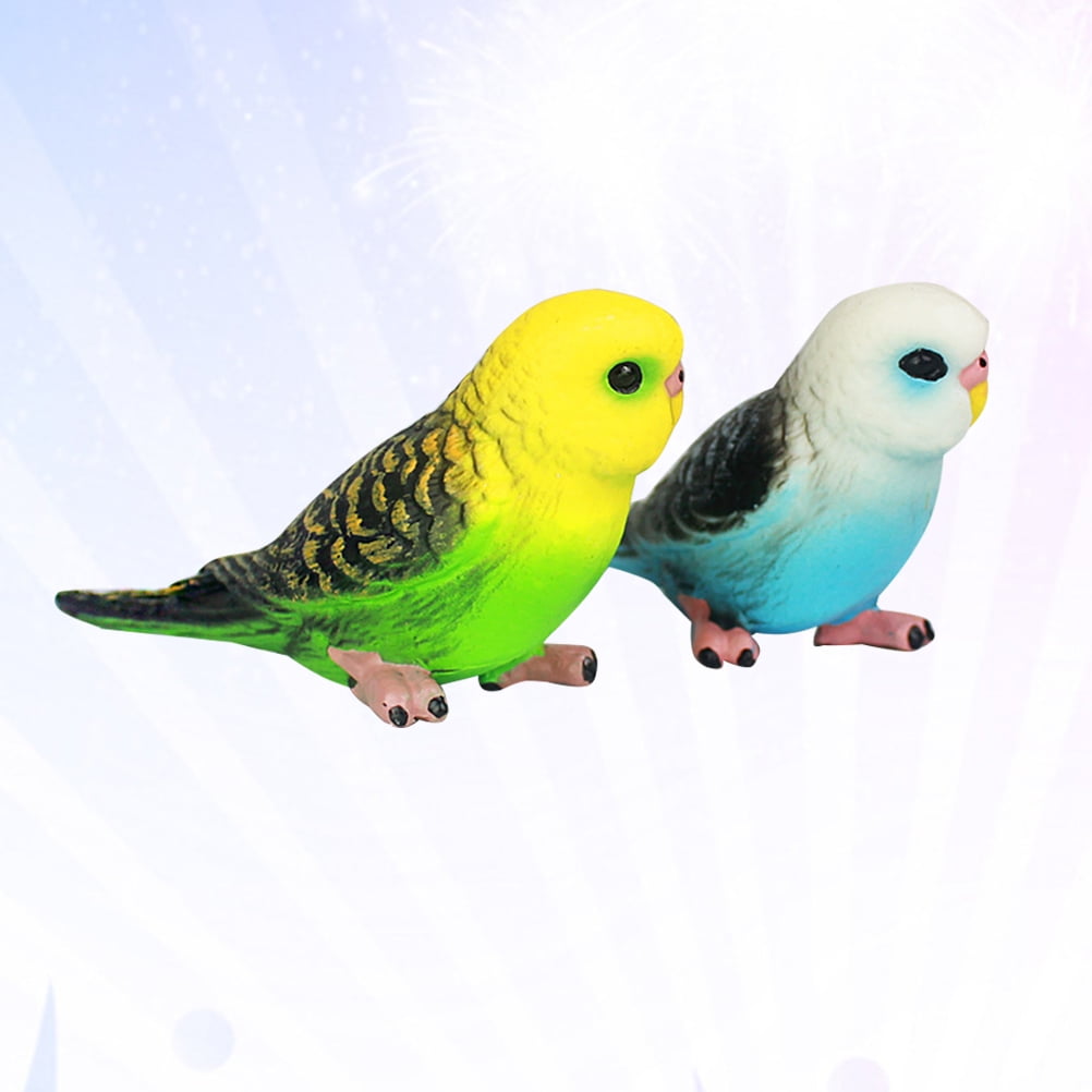 Small Parrot Figurine Decoration - Green & Blue
